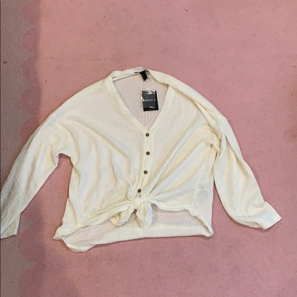 Button down long sleeve shirt with tie